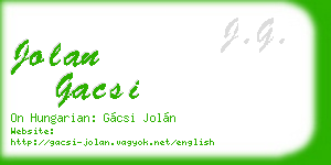jolan gacsi business card