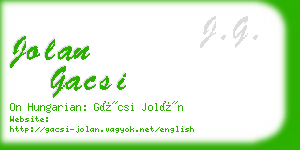 jolan gacsi business card